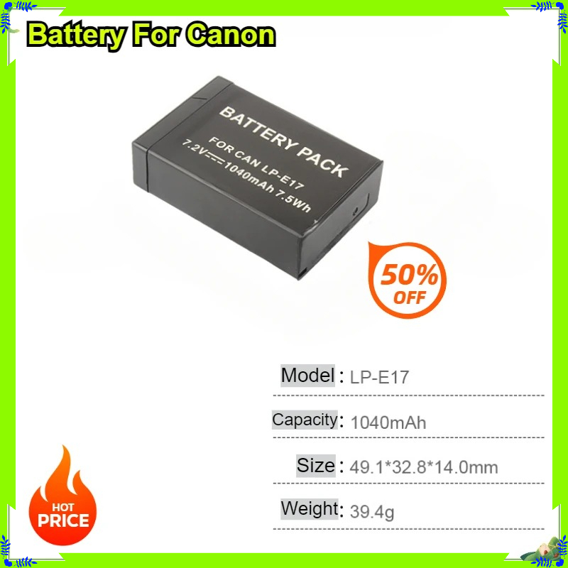 New 1040mAh LP-E17 Battery for - Canon Camera Eos R50 review and price